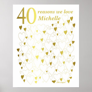 Poster 40 raisons pour lesquelles nous vous aimons - 40e