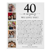 Poster 40 Raisons pour lesquelles nous vous aimons Annive (Devant)