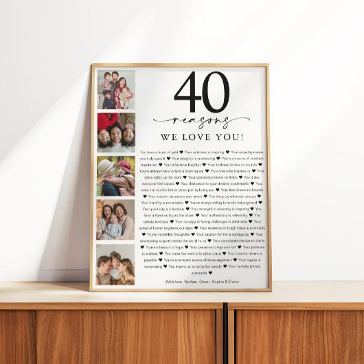 Poster 40 Raisons pour lesquelles nous vous aimons Annive