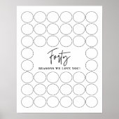 Poster 40 Raisons pour lesquelles nous vous aimons Cadeau (Devant)