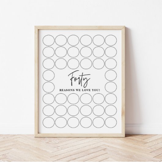 Poster 40 Raisons pour lesquelles nous vous aimons Cadeau