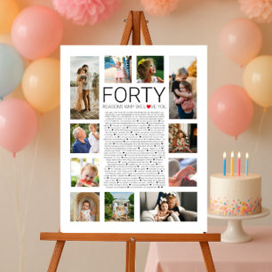 Poster 40 raisons pour lesquelles nous vous aimons photo