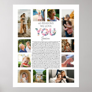 Poster 40 raisons pour lesquelles nous vous aimons photo