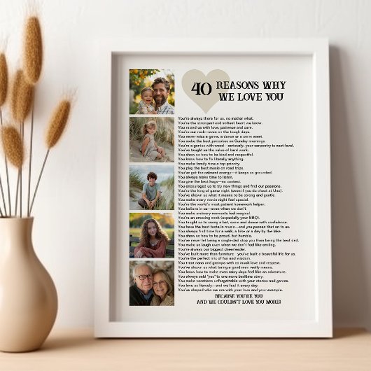 Poster 40 Raisons pour lesquelles on t'aime 40e anniversa