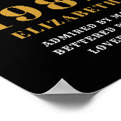Poster 40e anniversaire 1982 Elégant Black Gold Chic (Coin)