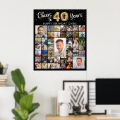 Poster 40e anniversaire 41 Collage de photos encourage à  (Bureau à domicile)