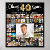 Poster 40e anniversaire 45 Photo Collage encourage à 40 a (Devant)