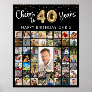 Poster 40e anniversaire 51 Photo Collage À 40 ans, santé