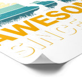 Poster 40e anniversaire Dinosaur 40 ans garçon Awesome pé (Coin)