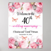 Poster 40e anniversaire du Mariage Ruby Rose Blush Bienve (Devant)