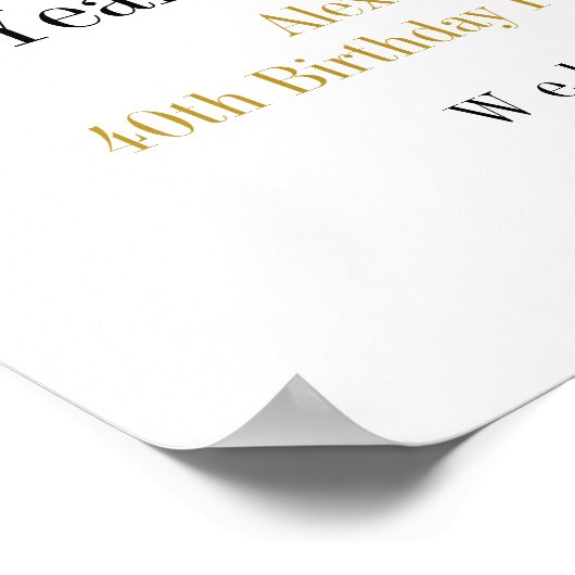 Poster 40e anniversaire Golf Cheers Bières Accueil minima (Coin)