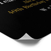 Poster 40e anniversaire Golf Cheers Bières Party Bienvenu (Coin)