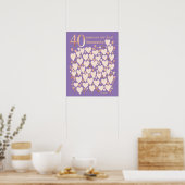 Poster 40e anniversaire Lavender Rose 40 raisons (Cuisine)
