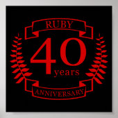 Poster 40e ANNIVERSAIRE Mariage RUBY (Devant)