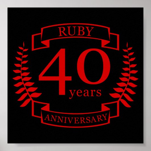 Poster 40e ANNIVERSAIRE Mariage RUBY (Devant)