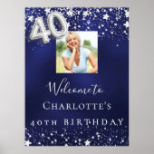 Poster 40e anniversaire marine bleu argent étoiles photo (Devant)