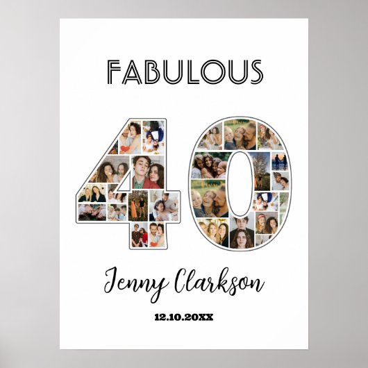 Poster 40e Anniversaire Numéro 40 Collage photo (Devant)