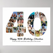 Poster 40e anniversaire Numéro 40 Collage photo Anniversa (Devant)