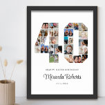 Poster 40e anniversaire Numéro 40 Photo personnalisée Col<br><div class="desc">Célébrez le 40e anniversaire avec cette affiche personnalisée de collage photo numéro 40. Ce cadeau personnalisable est également parfait pour un anniversaire mariage. C'est une excellente façon de présenter des souvenirs précieux de votre vie de mariage et de marié. L'affiche comporte un collage de photos qui capturent ces moments spéciaux,...</div>