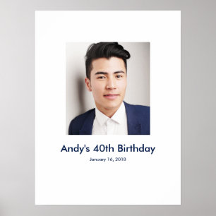 Poster 40e anniversaire photo personnalisée Se connecter