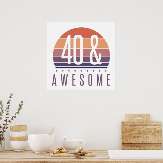 Poster 40e anniversaire Retro Sunset (Cuisine)