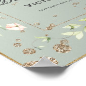 Poster 40e quarantième Quarante 40 Anniversaire Floral Sa (Coin)