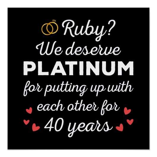 Poster 40ème anniversaire du Mariage I - Ruby Funny Coupl (Devant)