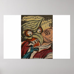 Poster 40s Golden age horror comics   scary retro comic