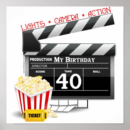 Poster 40th Birthday Movie Birthday Party (Devant)