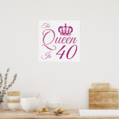 Poster 40th Birthday Queen (Cuisine)