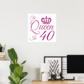 Poster 40th Birthday Queen (Bureau à domicile)