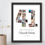 Poster 41e anniversaire Numéro 41 Photo personnalisée Col<br><div class="desc">Célébrez le 40e anniversaire avec cette affiche personnalisée de collage photo numéro 40. Ce cadeau personnalisable est également parfait pour un anniversaire mariage. C'est une excellente façon de présenter des souvenirs précieux de votre vie de mariage et de marié. L'affiche comporte un collage de photos qui capturent ces moments spéciaux,...</div>
