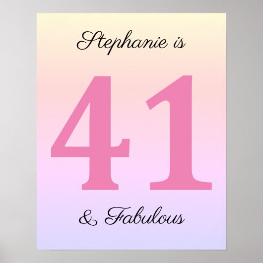 Poster 41e Anniversaire Rose Quarante Un Nom Fabuleux (Devant)