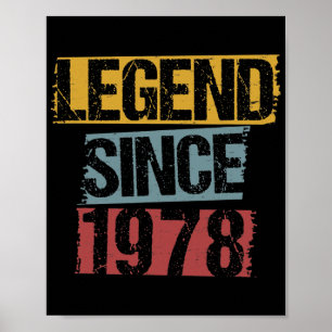 Poster 44 ans Vintage 1978 44e anniversaire