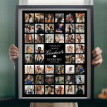 Poster 44 Collage de photos Diplôme<br><div class="desc">Sceller ces précieux souvenirs de graduation avec notre affiche de conservation méticuleusement conçue. Ce n'est pas seulement une affiche, c'est un témoignage de réussite. Curé de 44 photos du parcours de vie du diplômé, couronné d'une fête "félicitations à notre diplômé" et personnalisé avec le casquette du tableau de mortier, nom...</div>