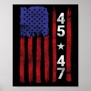 Poster 45 47 Élection présidentielle de Trump 2024 Patrio