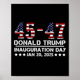 Poster 45 - 47 États-Unis Drapeau Trump Jour d'investitur
