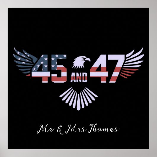 Poster 45-47 Président 2024 Trump Retour à la Maison Blan (Devant)