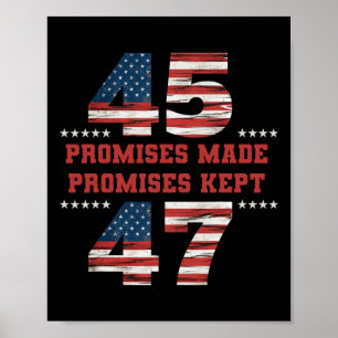 Poster 45 47 Promesses faites Maintien du président Trump