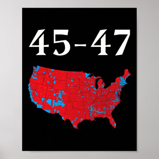 Poster 45 47 Trump Election Map 2024 (Devant)