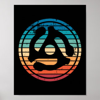 Poster 45 Adaptateur d'enregistrement Cadeau 60s les anné