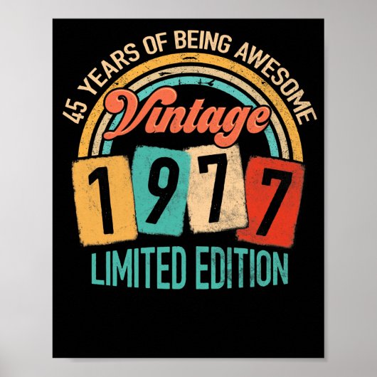 Poster 45 Ans D'Être génial En 1977 45e Anniversaire (Devant)