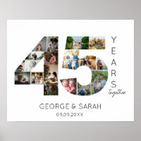 45 ans Photo Collage ruby Mariage Anniversaire