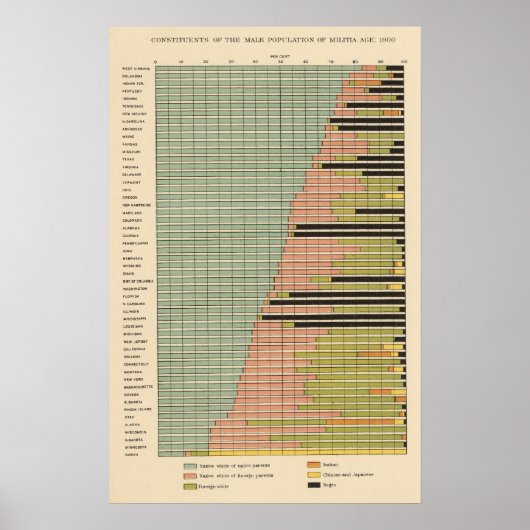 Poster 45 Constituants Population masculine 1900 (Devant)