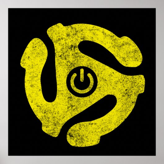 Poster 45 RPM Adapter Power Symbol Sticker Retro Vinyl (Devant)