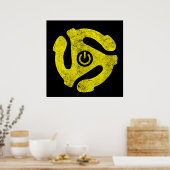 Poster 45 RPM Adapter Power Symbol Sticker Retro Vinyl (Cuisine)