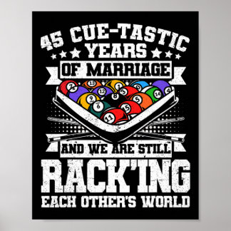 Poster 45e anniversaire de Mariage billard de la piscine 