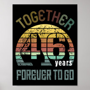 Poster 46 ans de mariage pour couples assortis