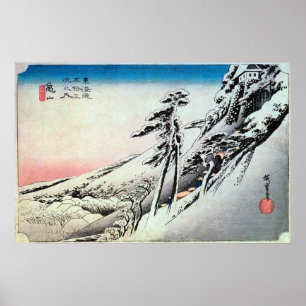 Poster 47. 亀 山 宿, 重 Kameyama-juku, Hiroshige, Ukiyo-e, 広