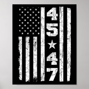 Poster 47 Trump Vintage Usa Drapeau 2024 élection préside